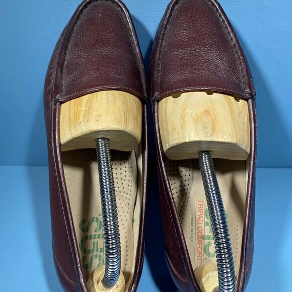 SAS Womens Simplify Brown Leather Moc Toe Slip On Loafers Comfort Shoes 7,5M - Picture 8 of 8